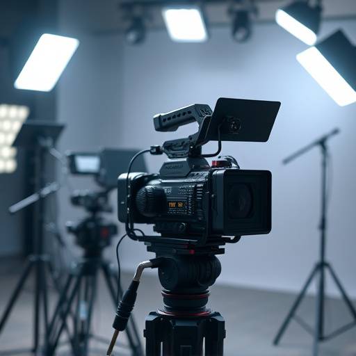 Filmset mit professioneller Kameraausrüstung